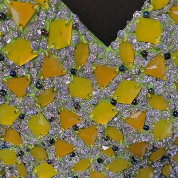 Terani Couture Neon lime green prom dress - Picture 4 of 9